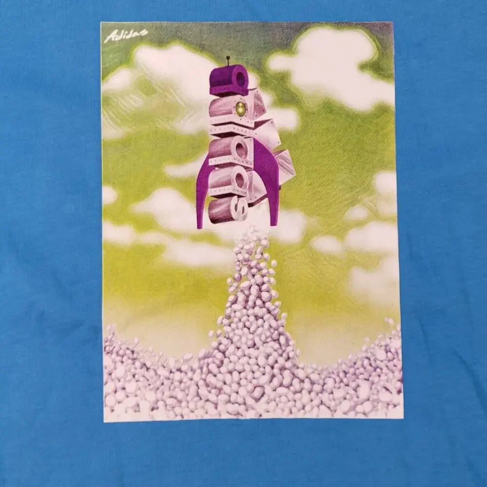 Adidas T-Shirt Men's LT Pulse Blue Boost Rocket Short Sleeve New
